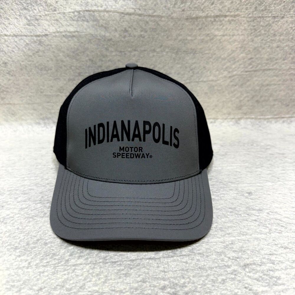 Official Indianapolis Motor Speedway‎ Adjustable Grey Trucker Hat NEW